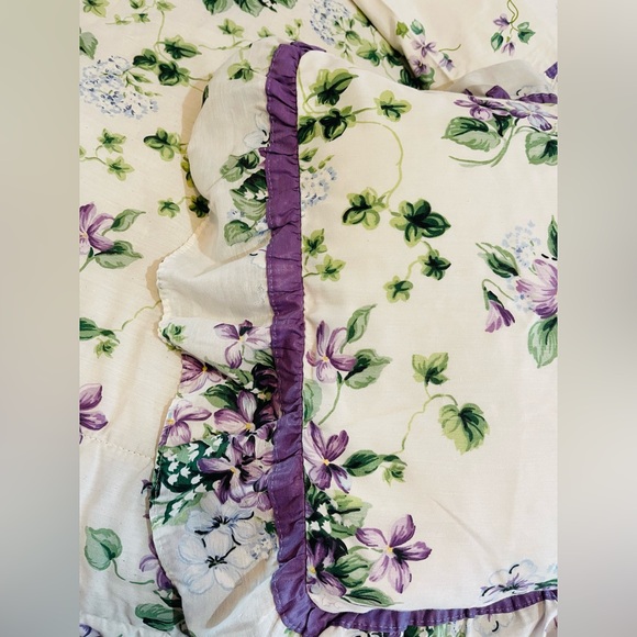 WAVERLY HEIRLOOM GARDEN SWEET VIOLET COMFORTER SET VINTAGE - Picture 9 of 13